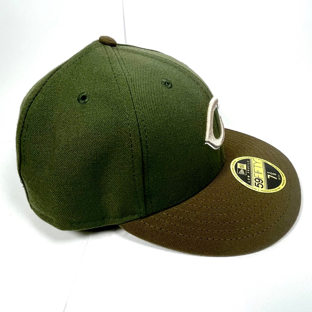 New Era Cincinnati Reds Alter 2 Low Profile 59FIFTY Fitted Hat Olive Brown 7 3/8 - Picture 4 of 11